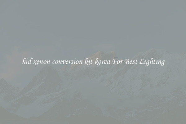 hid xenon conversion kit korea For Best Lighting
