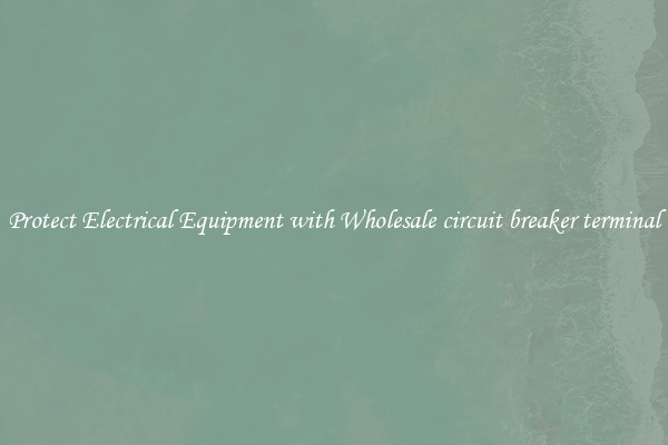 Protect Electrical Equipment with Wholesale circuit breaker terminal