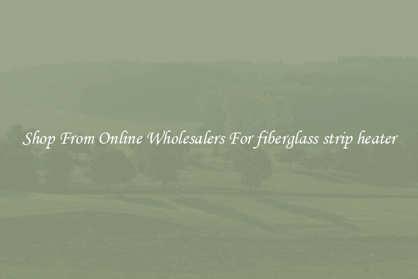 Shop From Online Wholesalers For fiberglass strip heater